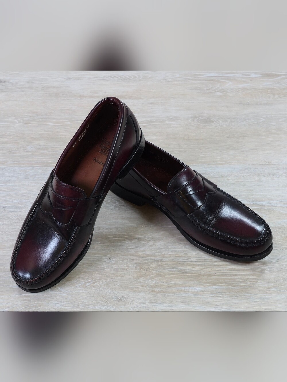 Allen Edmonds Walden Penny Loafers Burgundy Leather Dress Shoes Men 8.5 D Classy